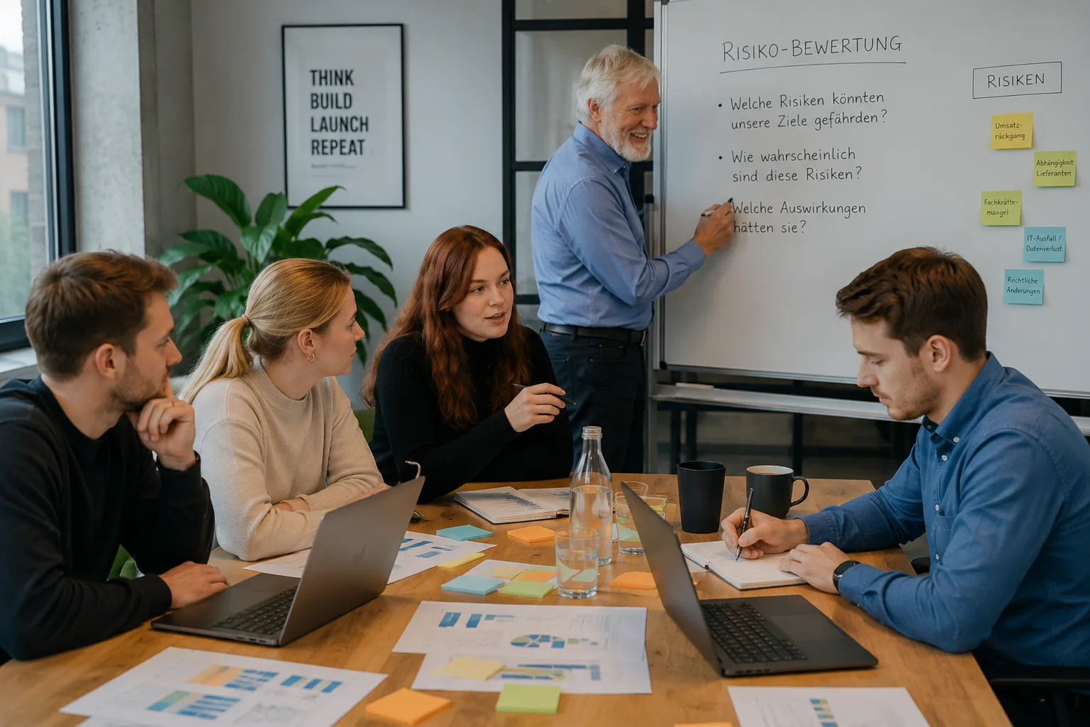 Founding team during a risk check with Beraterium